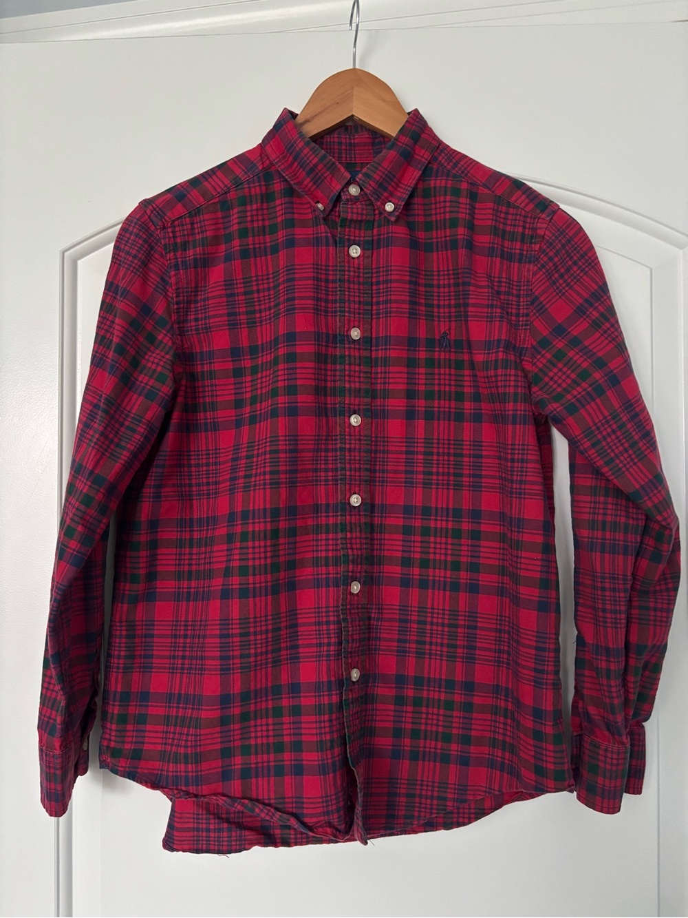 Polo Ralph Lauren Boys L (14-16) Holiday Plaid Long-Sleeve Button-Down Shirt